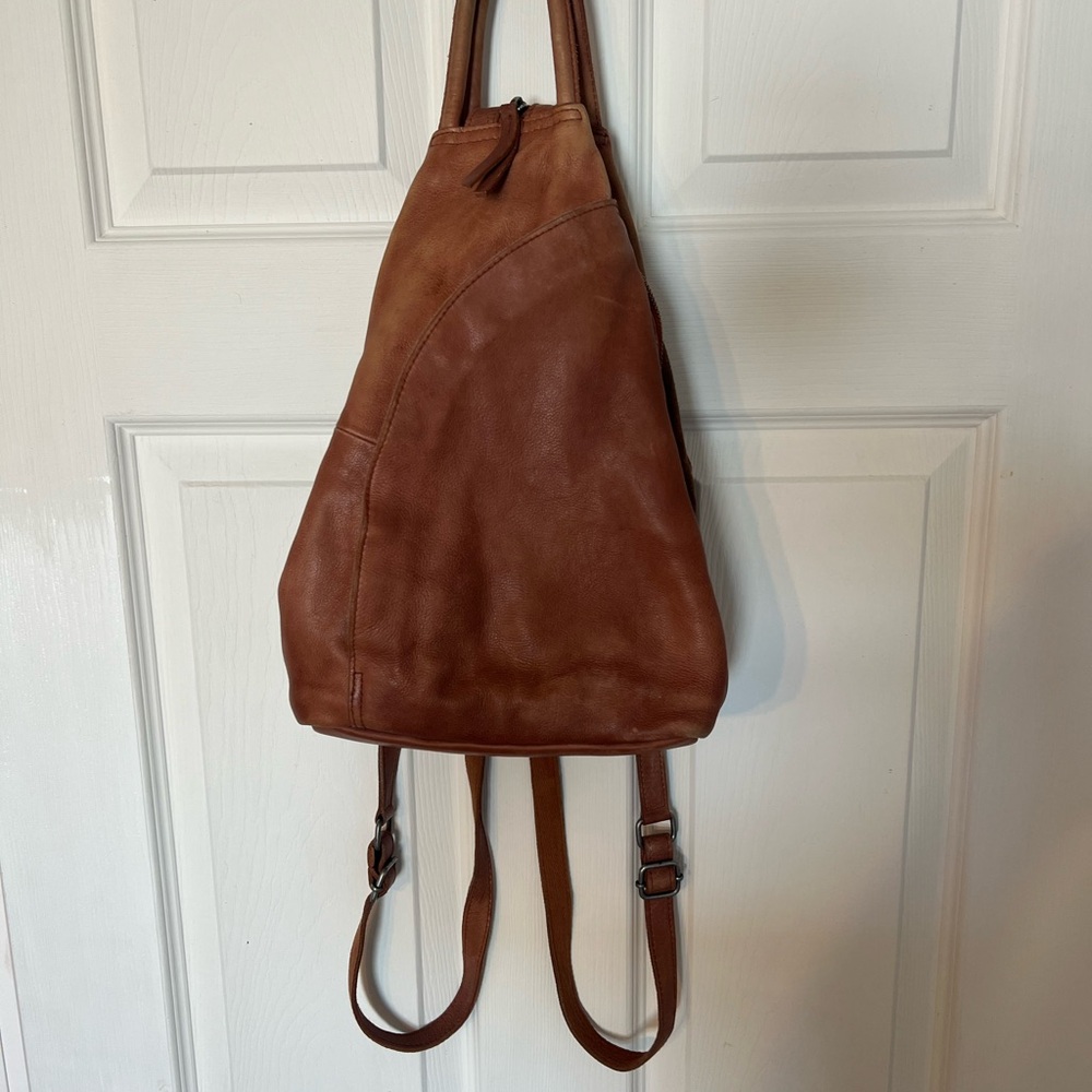 We The Free Brown Leather Backpack